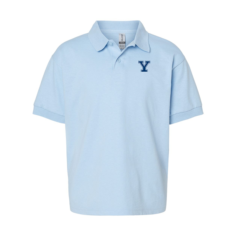 Youth Yale Bulldogs Gildan Dry Blend Jersey Polo